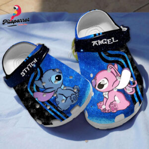 Special Couple Stitch & Angel Blue Clogs