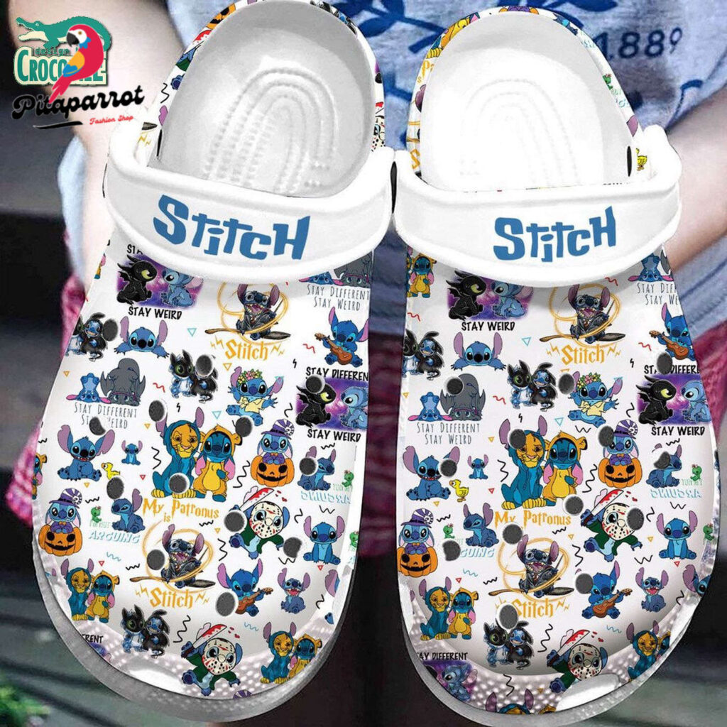Stitch And Funny Friends White Clogs For Kids & Adults Stitch And Funny Friends White Clogs For Kids & Adults