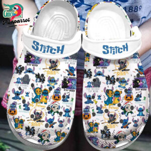 Stitch And Funny Friends White Clogs For Kids & Adults