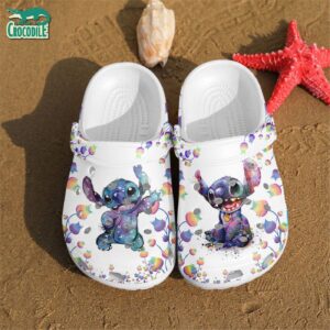 Stitch And Little Bell Flowe Watercolor Clogs For Kids & Adults