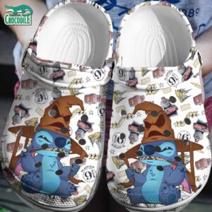 Stitch And Magic Hat At Hogwarts School Clogs For Kids & Adults