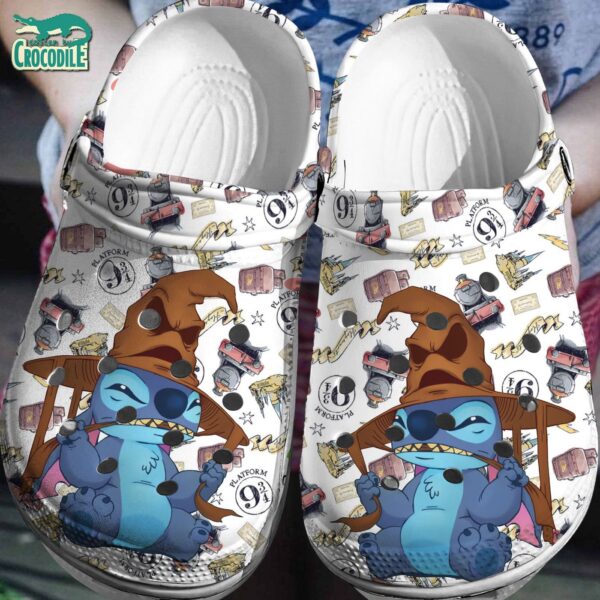 Stitch And Magic Hat At Hogwarts School Clogs For Kids & Adults