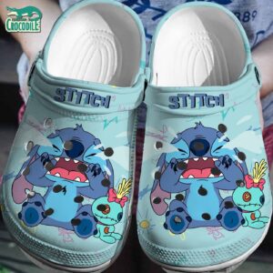 Stitch Cry Blue Clogs For Kids & Adults