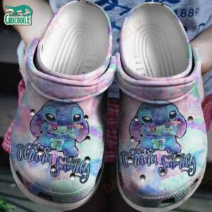 Stitch Ohana Meand Family Rainbow Cloud Clogs For Kids & Adults