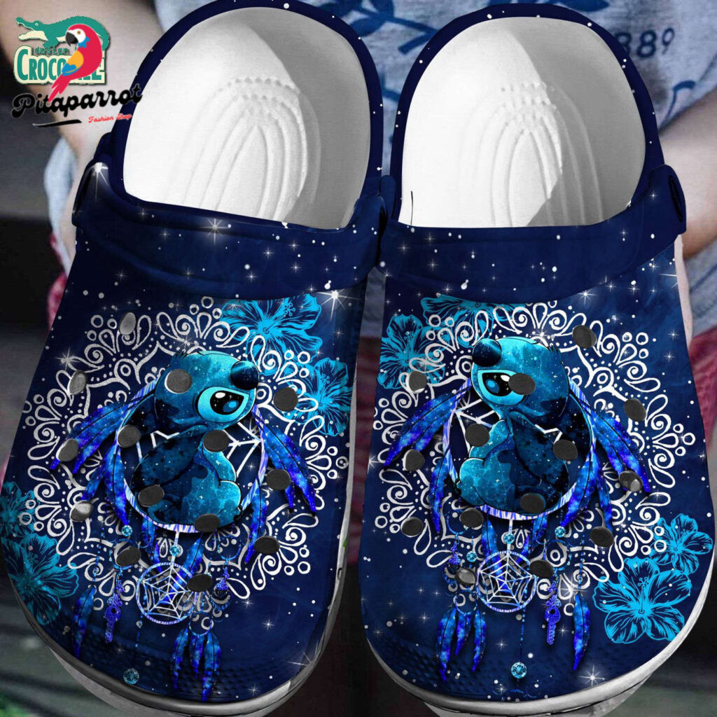 Stitch On Crow Twinkle Dark Blue Clogs For Kids & Adults Stitch On Crow Twinkle Dark Blue Clogs For Kids & Adults