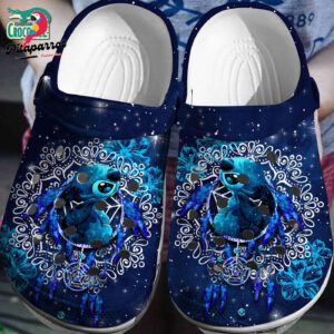 Stitch On Crow Twinkle Dark Blue Clogs For Kids & Adults