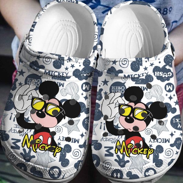 Sun Glasses Mickey Mouse White Clogs For Men Women