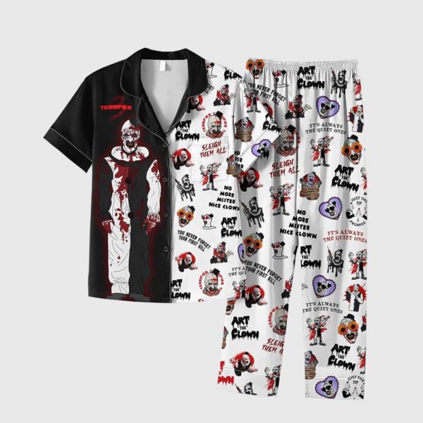 Terrifier 3 Art The Clown Sleigh Them All Pajama Set Gift for Women