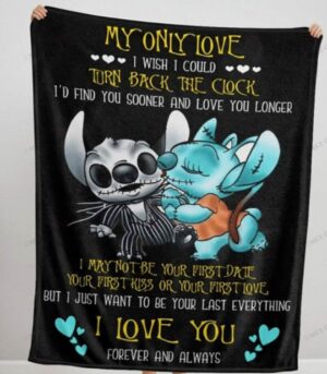 The Nightmare Before Stitch Fleece Blanket Gift for Men Women