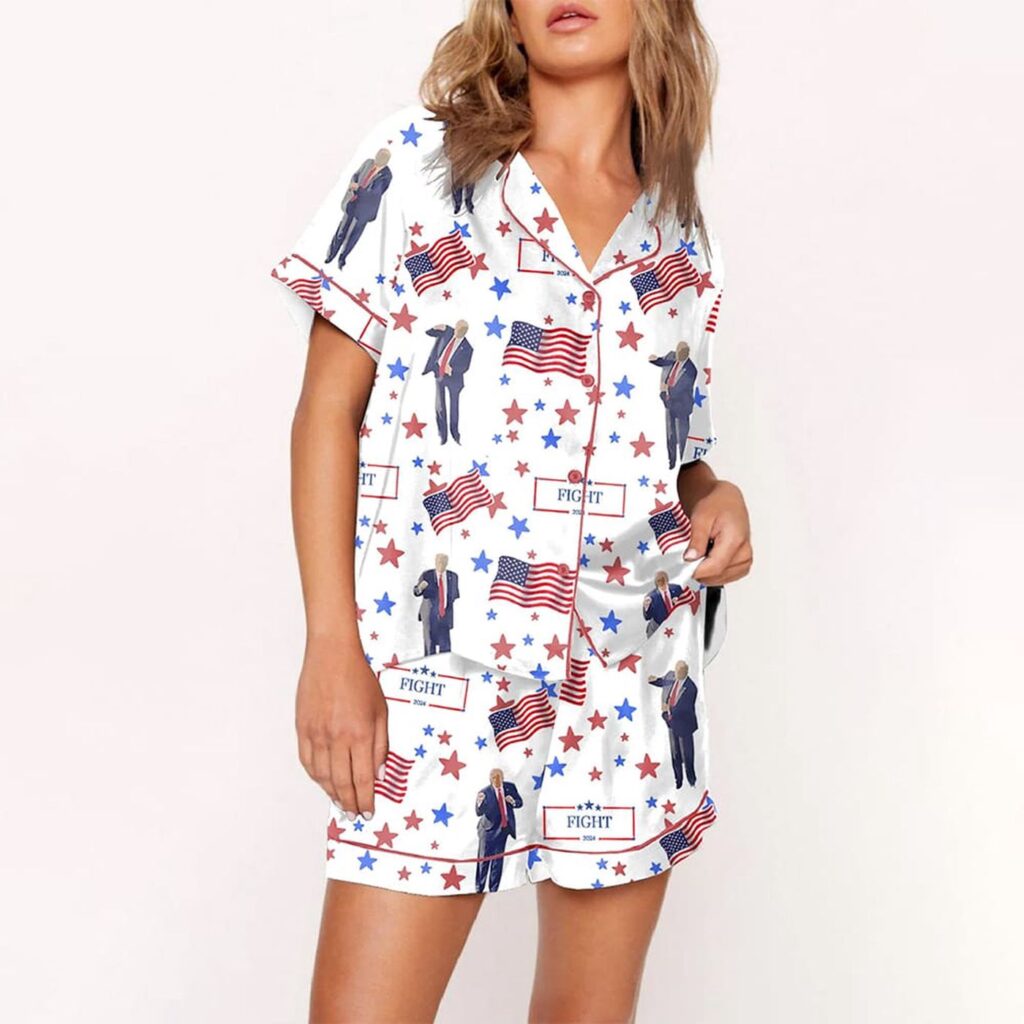 Trump Dance Fight 2025 Pajama Set Gift for Women Trump Dance Fight 2025 Pajama Set Gift for Women