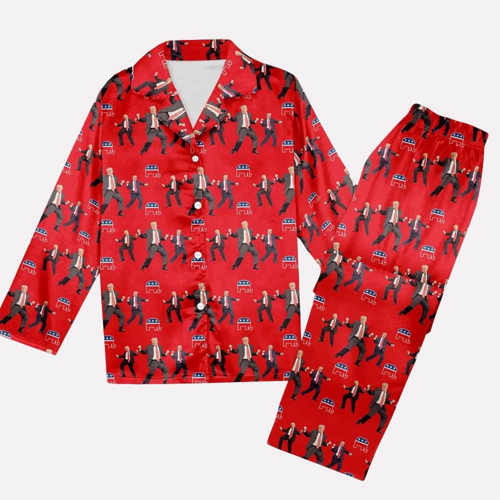 Trump Dancing Christmas Pajamas Set Trump Dancing Christmas Pajamas Set