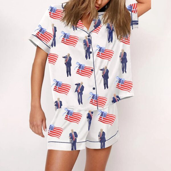 Trump Dancing Coquette Bow America 2025 Pajama Set Gift for Women