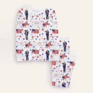 Trump Dancing Fight 2025 Long Sleeve Pajama Set Gift for Women