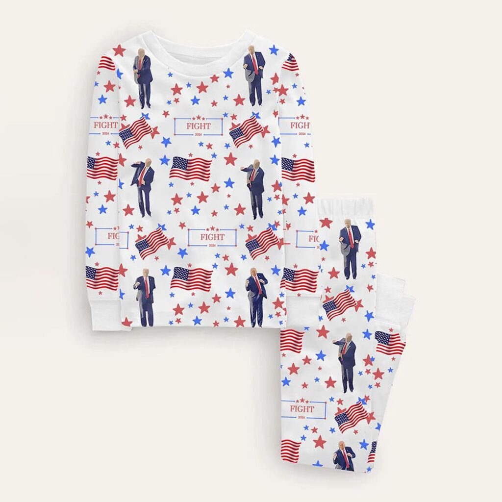 Trump Dancing Fight 2025 Long Sleeve Pajama Set Gift for Women Trump Dancing Fight 2025 Long Sleeve Pajama Set Gift for Women