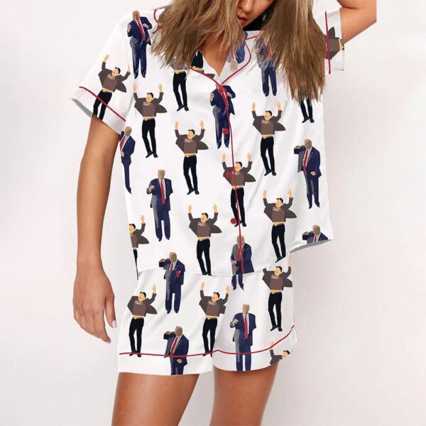 Trump Dancing Musk Jumping Pajama Set Gift for Women