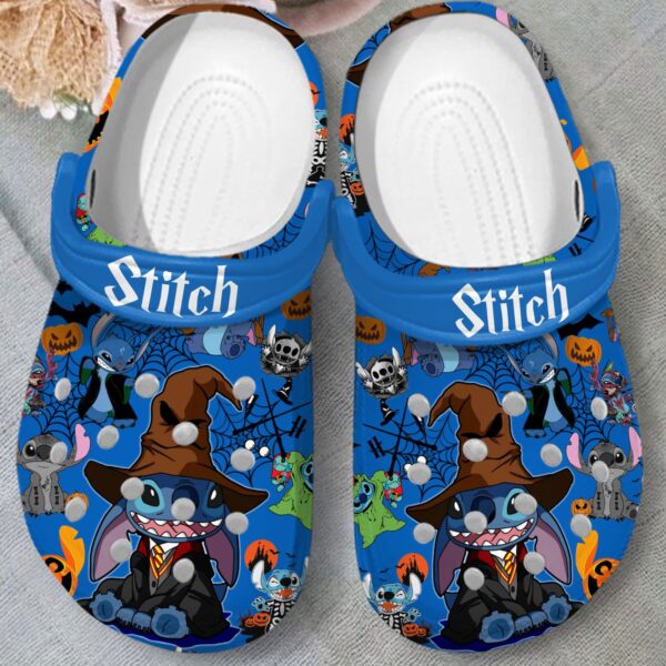 Unique Design Halloween Stitch Blue Unisex Clogs, Creative Gift Idea For Halloween