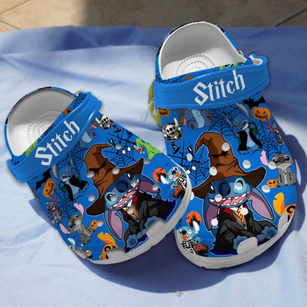 Unique Design Halloween Stitch Blue Unisex Clogs, Creative Gift Idea For Halloween