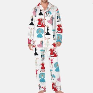 White Christmas Satin Pajama Set Gift for Women For Men