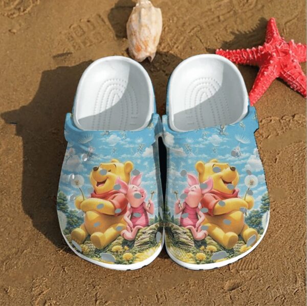 Winnie The Pooh and Piglet 3D Sky Clogs: Fun Footwear for Kids and Adults Featuring Dandelion Design