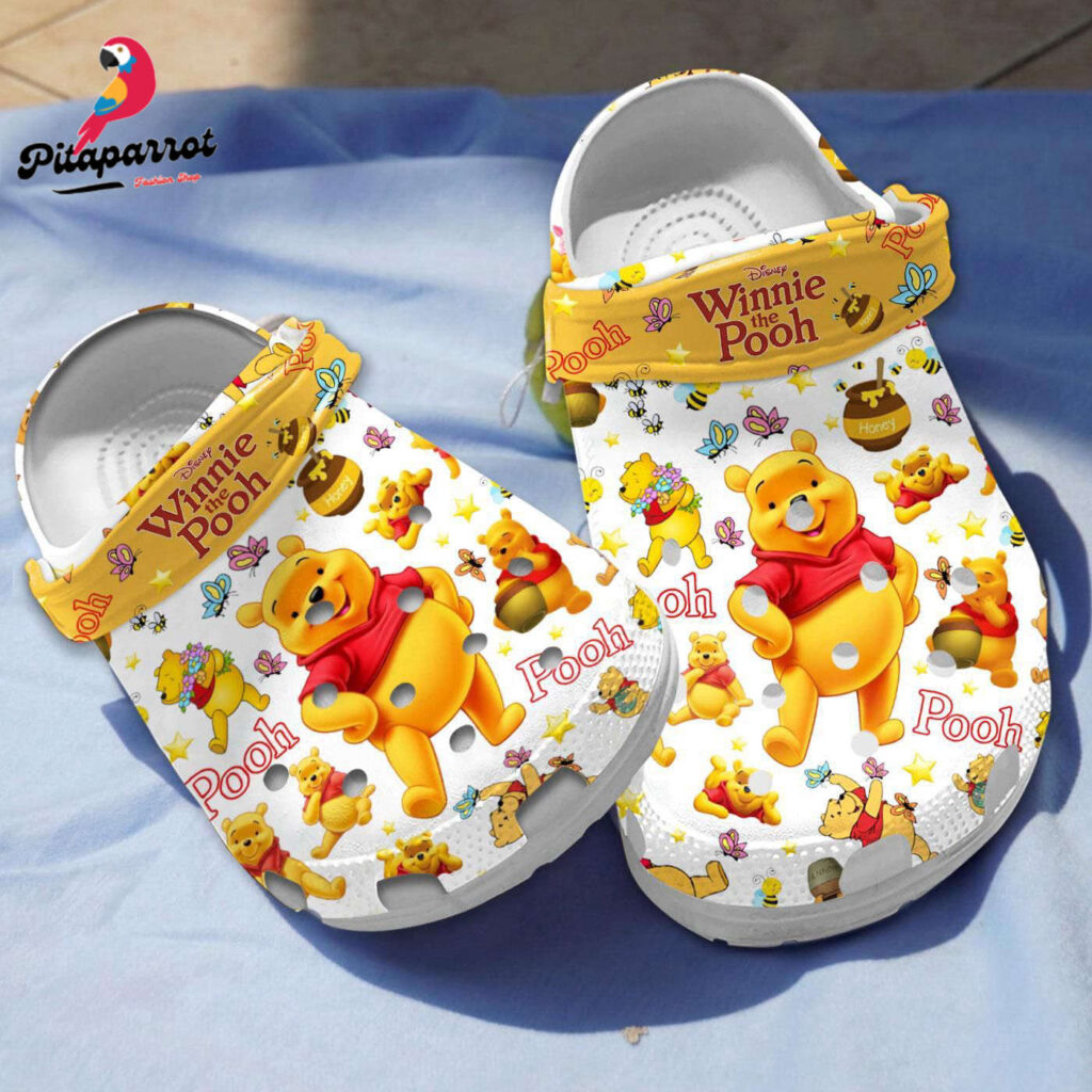 Cute Winnie The Pooh Pattern Clogs – Stylish and Comfortable Footwear for Kids with Adorable Design