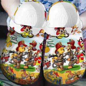 Winnie The Pooh Firefighter Clogs – Comfortable Crocband Water Shoes