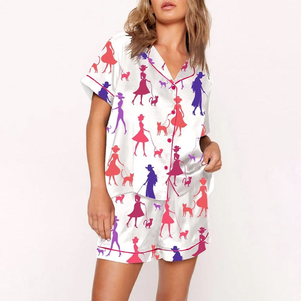 Women’s Cat Ladies Pajama Set Gift for Women Women’s Cat Ladies Pajama Set Gift for Women