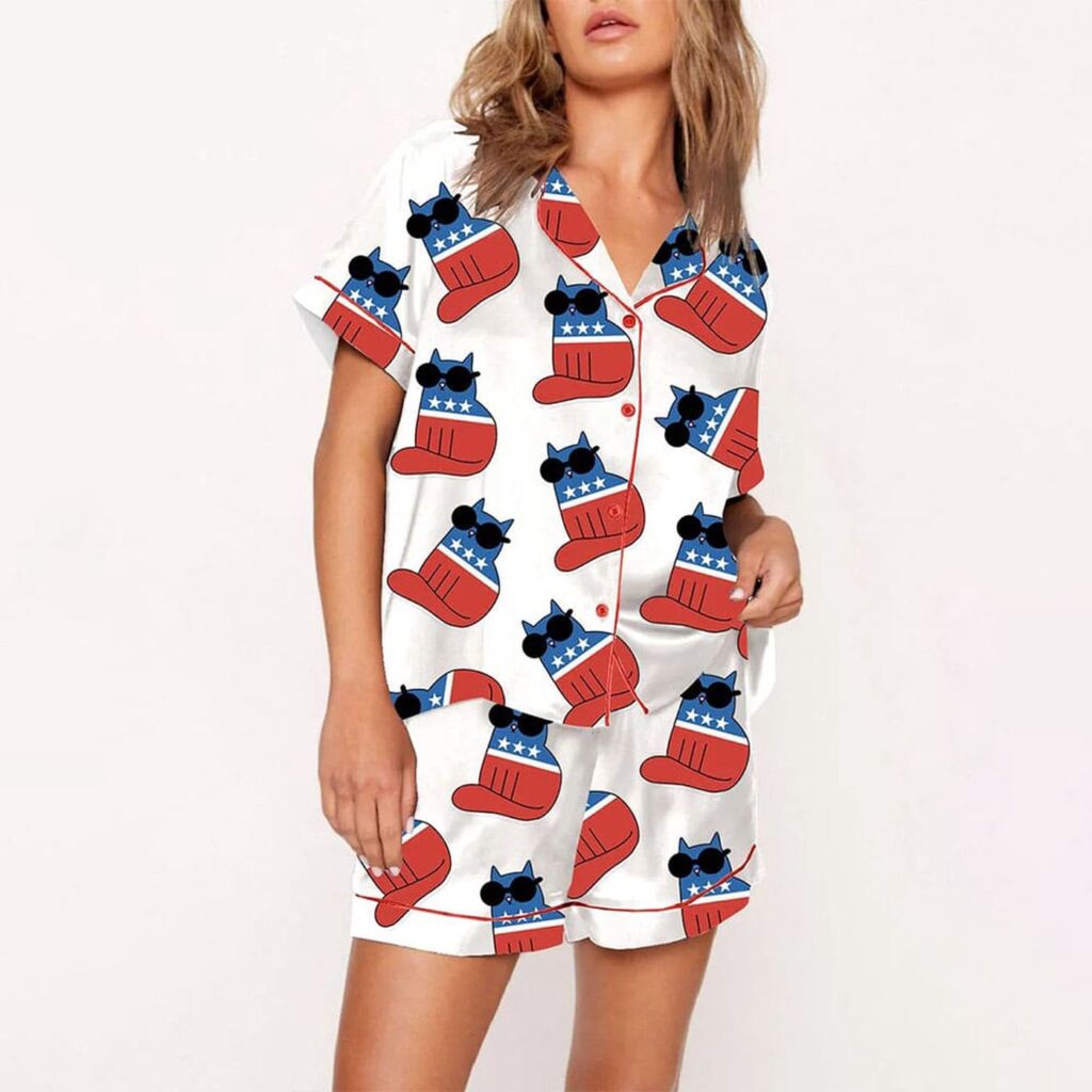 Women’s Kamala Cat Ladies Pajama Set Gift for Women Women’s Kamala Cat Ladies Pajama Set Gift for Women