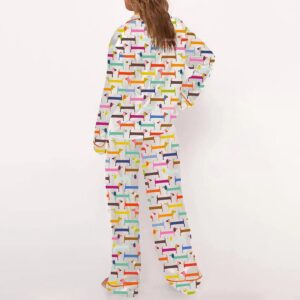 Women’s Watercolor Dachshund Long Sleeve Pajama Set Gift for Women
