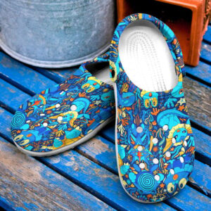 Anime Pokemon Water Seamless PatternCrocs-Shoes Classic Clogs Shoes