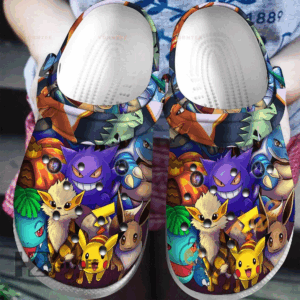 Pokemon Pikachu Gengar Eevee Pokemon Vintage Anime Manga Video GameCrocs-Shoes Classic Clog