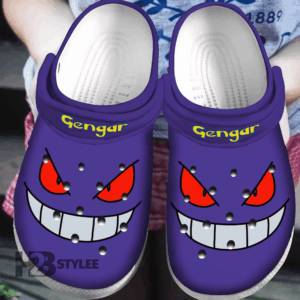 Gengar Ghost Pokemon Vintage Anime Manga Video GameCrocs-Shoes Classic Clog