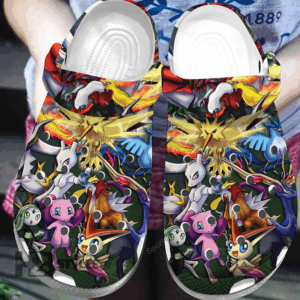 Legendary Pokemon Mew Mewtwo Pokemon Vintage Anime Manga Video GameCrocs-Shoes Classic Clog