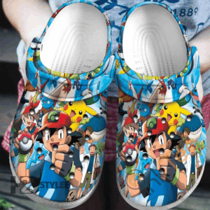 PikaChu Pokemon Vintage Anime Manga Video GameCrocs-Shoes Classic Clog