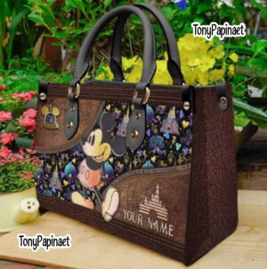 Vintage Mickey Leather Bag - Custom Name Personalized Handbag for Mickey Lovers