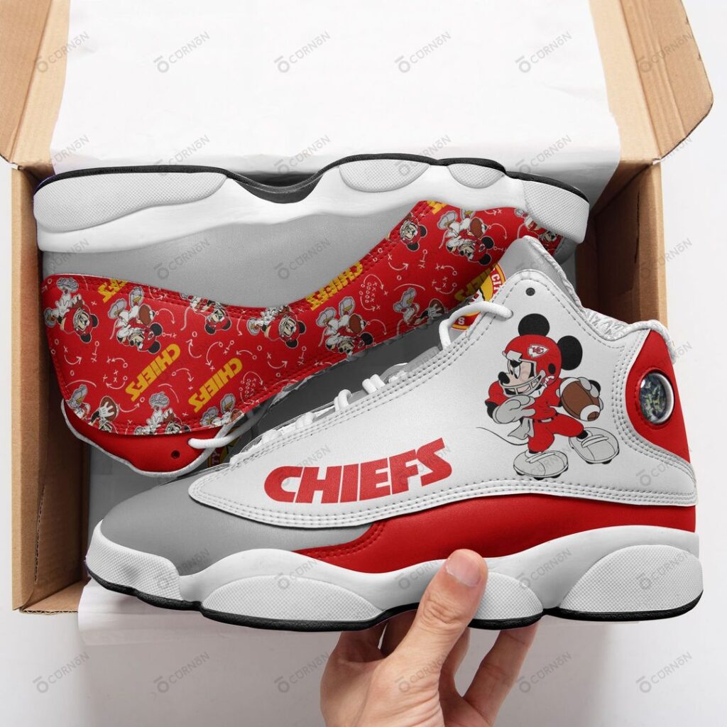 Kansas City Chiefs Mickey Air Jordan 13 Sneaker Custom For Fans Gift for Men Women Kansas City Chiefs Mickey Air Jordan 13 Sneaker Custom For Fans Gift for Men Women