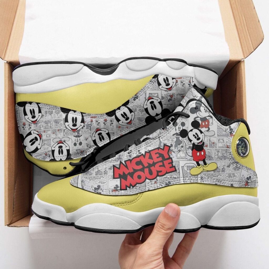 Mickey Mouse Air Jordan 13 Sneaker Custom For Fans Gift for Men Women Mickey Mouse Air Jordan 13 Sneaker Custom For Fans Gift for Men Women