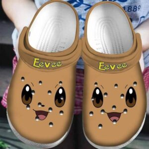 Pokemon Eevee AOP In Brown Unisex Classic Clogs For Fans Unisex Gifts 2025