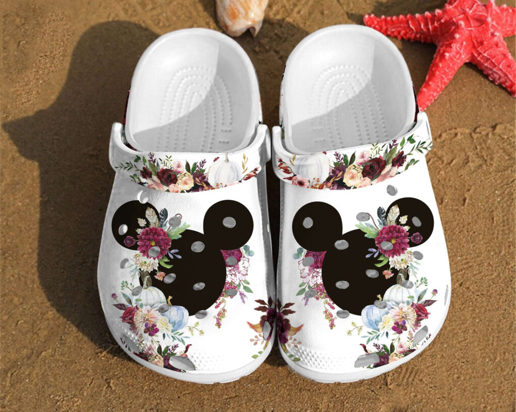 Disney Mickey Ears Watercolor Floral Minnie For Men And Women Gift For Fan Classic Water RubberClogs-Shoes-Slippers Disney Mickey Ears Watercolor Floral Minnie For Men And Women Gift For Fan Classic Water RubberClogs-Shoes-Slippers