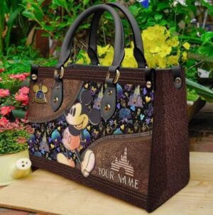 Vintage Mickey Leather Bag Custom Name Handbag for Mickey Lovers