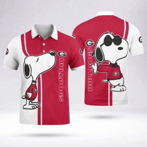 Limited Edition Georgia Bulldogs Snoopy Polo Shirt - Official Merchandise