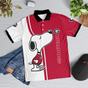 Limited Edition Georgia Bulldogs Snoopy Polo Shirt – Official Merchandise