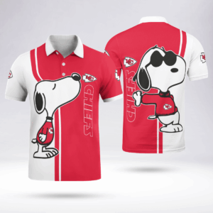 Limited Edition Kansas City Chiefs Snoopy Polo Shirt - Official NFL Merchandise