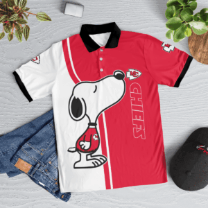Limited Edition Kansas City Chiefs Snoopy Polo Shirt – Official NFL Merchandise