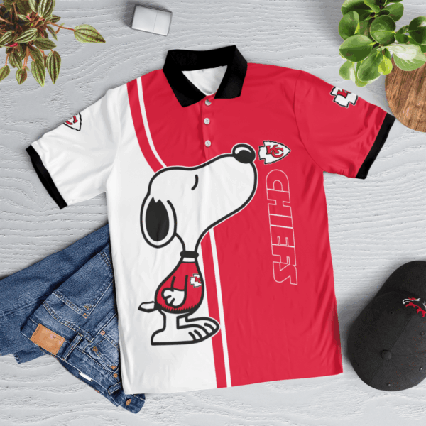 Limited Edition Kansas City Chiefs Snoopy Polo Shirt – Official NFL Merchandise