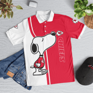 Limited Edition Kansas City Chiefs Snoopy Polo Shirt - Official NFL Merchandise 3