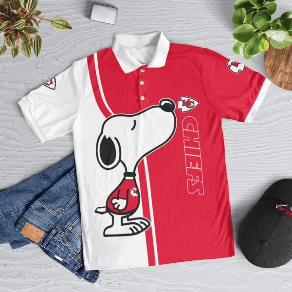 Limited Edition Kansas City Chiefs Snoopy Polo Shirt – Official NFL Merchandise