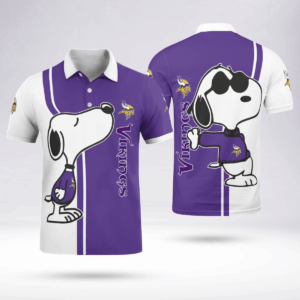 Limited Edition Minnesota Vikings Snoopy Polo Shirt - Official NFL Merchandise