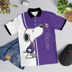 Limited Edition Minnesota Vikings Snoopy Polo Shirt – Official NFL Merchandise