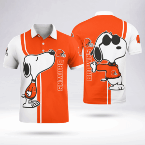Limited Edition Cleveland Browns Snoopy Polo Shirt - Official NFL Merchandise