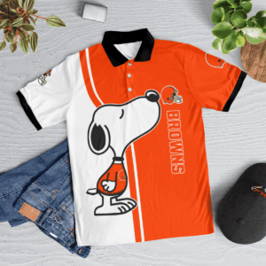 Limited Edition Cleveland Browns Snoopy Polo Shirt - Official NFL Merchandise 3